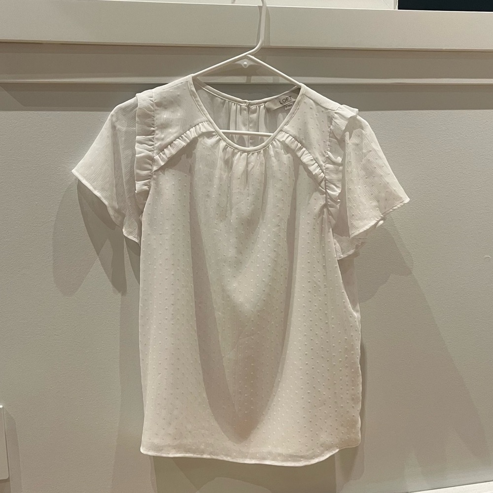Loft Sheer Polka Dot Blouse (S)